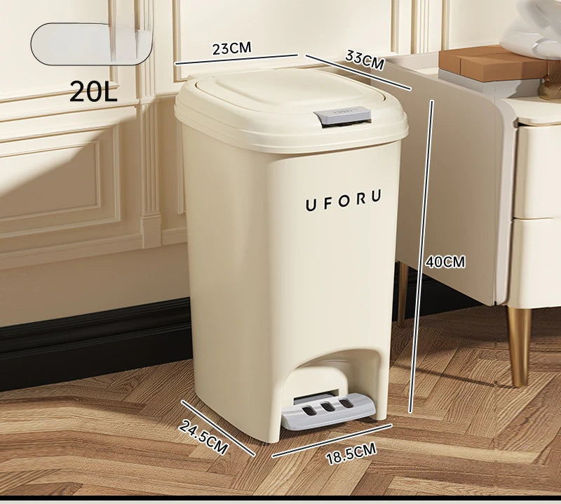 Lixeira doméstica para  cozinha e banheiro com tampa e pedal de grande capacidade - Praticidade e higiene para o seu dia a dia!