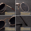 Óculos de sol steampunk dobrável masculino  e feminino com lentes duplas  e armação de liga de metal- Visão nítida e estilo em qualquer situação!