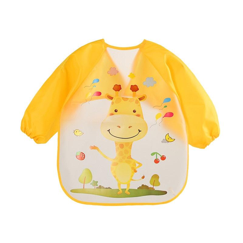 Avental de manga comprida para bebês - Proteja a roupa do seu bebê com muito mais estilo!"