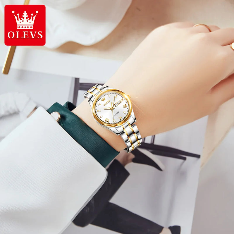 Relógio OLEVS lente de Quartzo modelo de luxo para mulheres elegantes -  ﻿Tempo para brilhar!