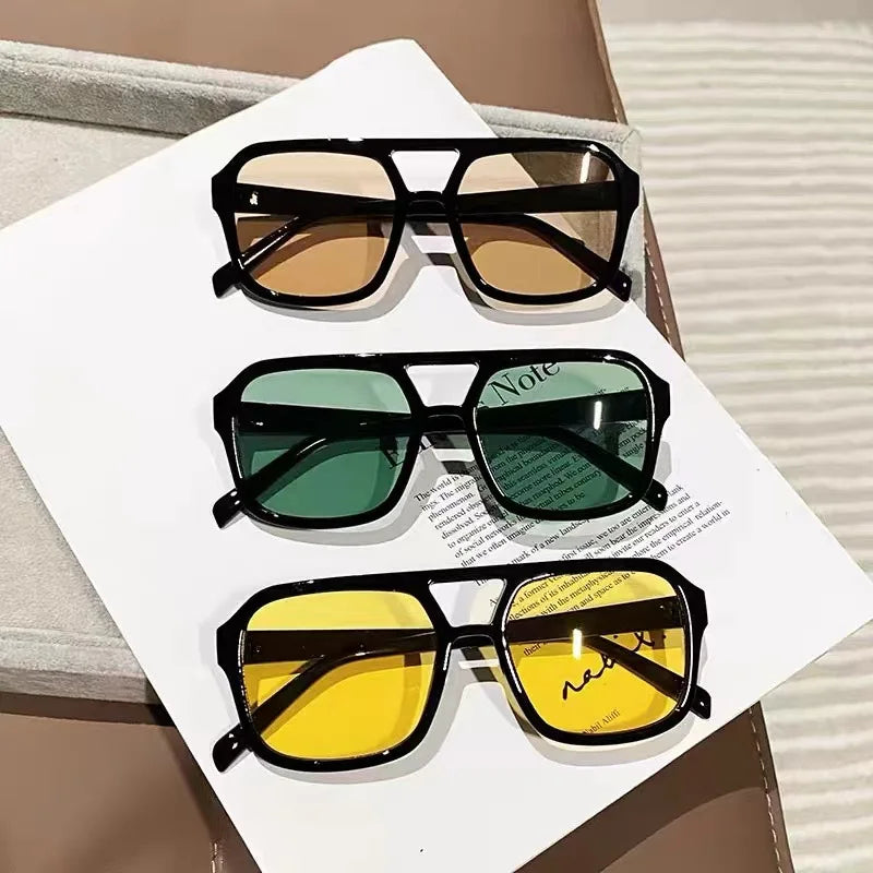 Óculos de sol quadrado  grande moda feminina  UV 400 - Estilo e proteção para seus olhos, em qualquer momento!