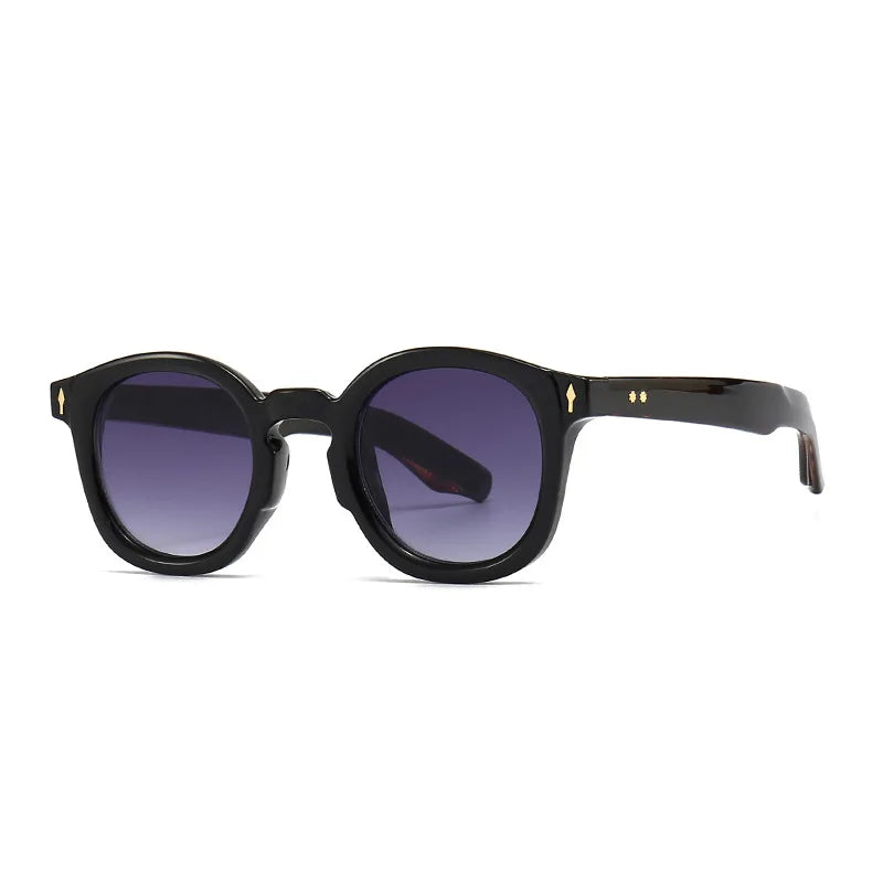 Óculos de sol redondos luxuosos para homens e mulheres, gradiente, verde, vintage - Estilo atemporal, proteção solar!