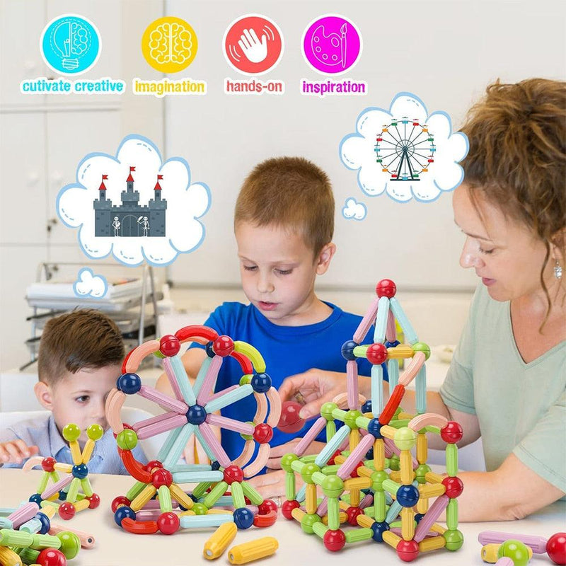 Blocos de Construção Magnéticos  -  Infantil - Liberte a imaginação de seu filho!