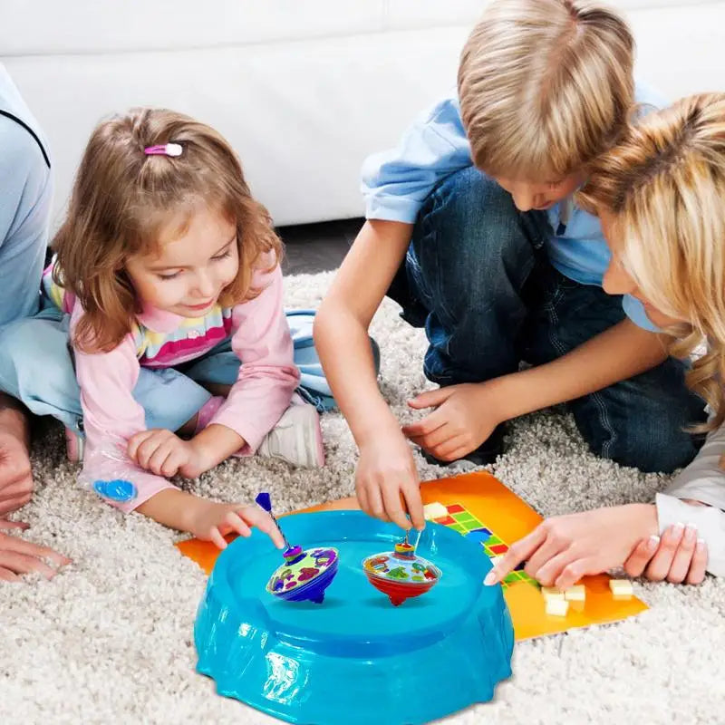 Brinquedo  interativo giroscópio de bandeja redonda para jogos de competição entre crianças - Gire, compita e divirta-se!