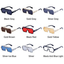 Óculos de sol grande estiloso uso masculino armação retangular de metal proteção UV 400 - Estilo, proteção e conforto para seus olhos!