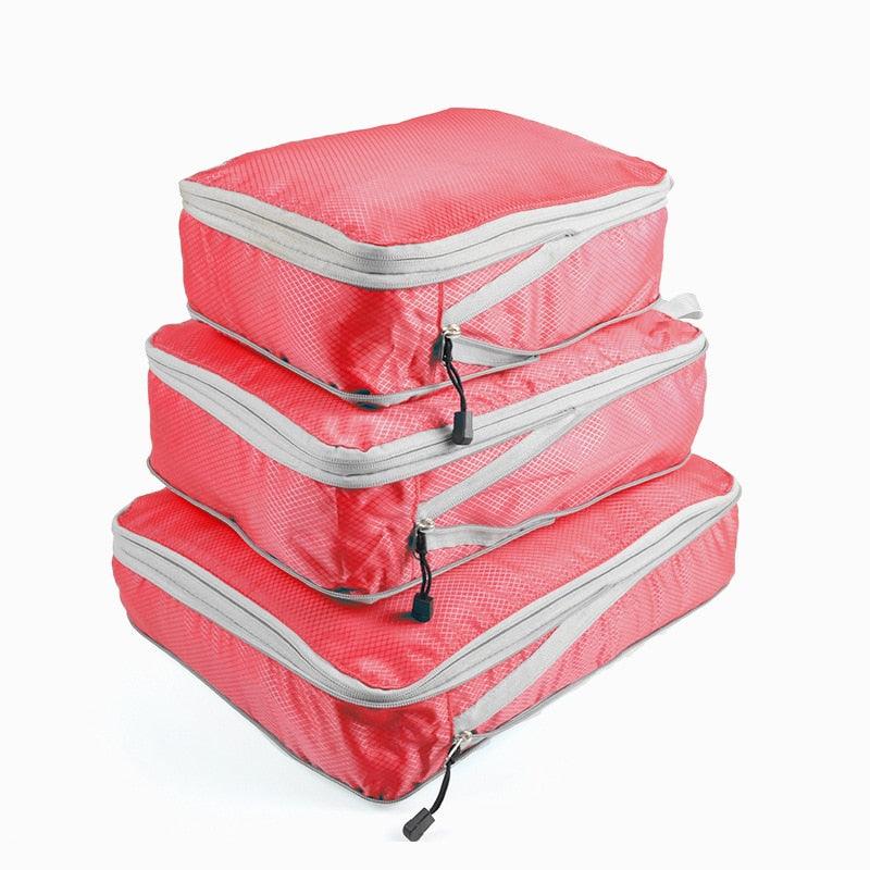 Conjunto de bolsas organizadoras para viagem - Roupas arrumadas, viagens mais leves.