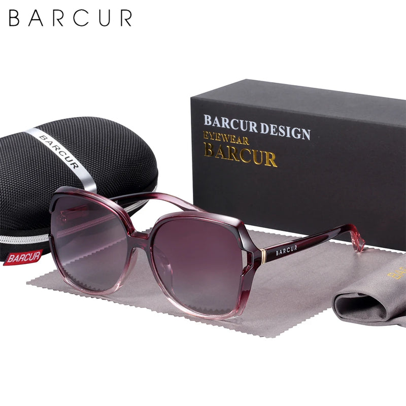 Óculos de sol feminino polarizado de grandes dimensões proteção UV 400 - Acessório indispensável para um look impecável!