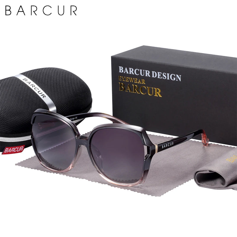 Óculos de sol feminino polarizado de grandes dimensões proteção UV 400 - Acessório indispensável para um look impecável!