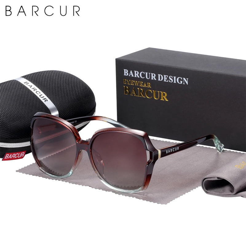 Óculos de sol feminino polarizado de grandes dimensões proteção UV 400 - Acessório indispensável para um look impecável!