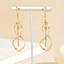 Brincos Fashion elegantes de liga dourada, Gancho agulha de aço inox - Sua Beleza merece brilhar!